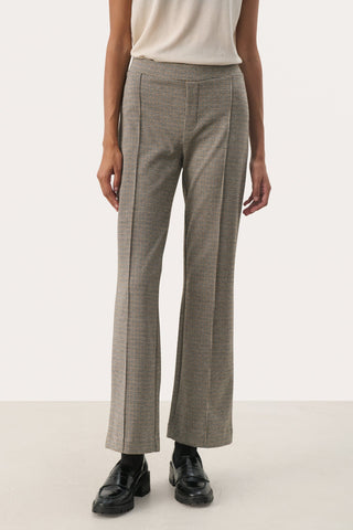 Part Two Checked Jersey Trousers Brown Pontas - MMJs Fashion