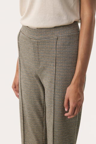 Part Two Checked Jersey Trousers Brown Pontas - MMJs Fashion