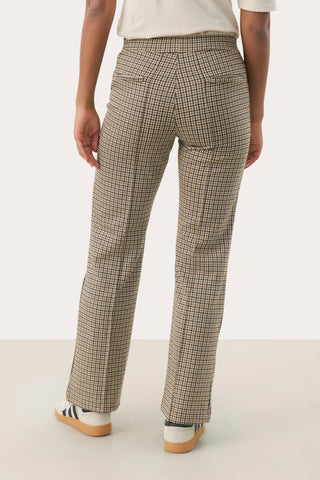 Part Two Checked Jersey Trousers Brown Pontas - MMJs Fashion