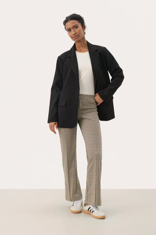 Part Two Checked Jersey Trousers Brown Pontas - MMJs Fashion