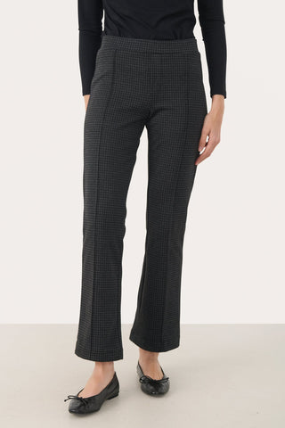 Part Two Checked Jersey Trousers Dark Grey Pontas - MMJs Fashion
