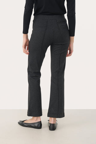 Part Two Checked Jersey Trousers Dark Grey Pontas - MMJs Fashion