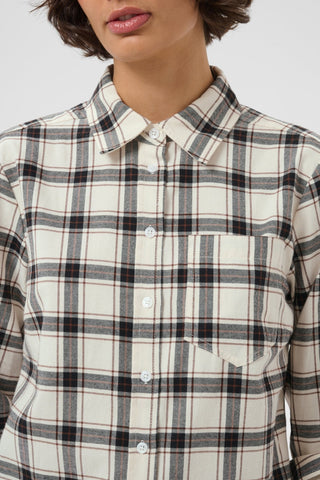 Part Two Checked Shirt Navy Brown Yana - MMJs Fashion