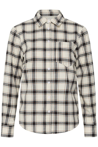 Part Two Checked Shirt Navy Brown Yana 30310281 - MMJs Fashion