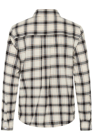 Part Two Checked Shirt Navy Brown Yana 30310281 - MMJs Fashion