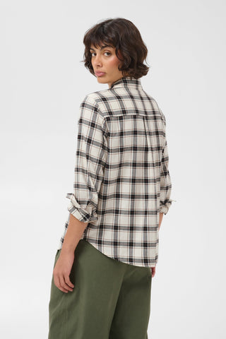Part Two Checked Shirt Navy Brown Yana - MMJs Fashion