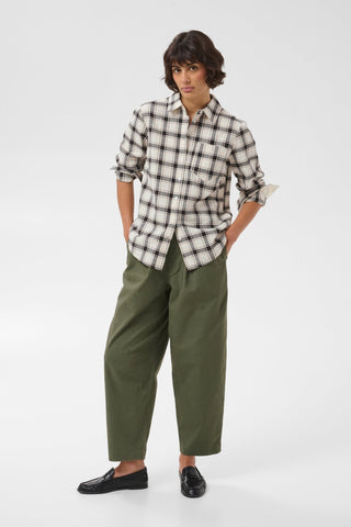 Part Two Checked Shirt Navy Brown Yana - MMJs Fashion