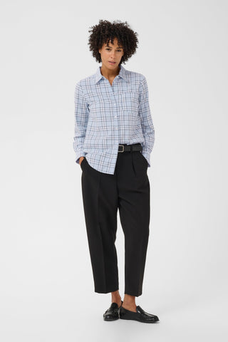 Part Two Checked Shirt Pale Blue Yana - MMJs Fashion