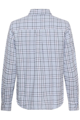 Part Two Checked Shirt Pale Blue Yana - MMJs Fashion