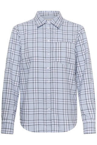 Part Two Checked Shirt Pale Blue Yana - MMJs Fashion