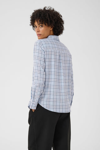 Part Two Checked Shirt Pale Blue Yana - MMJs Fashion