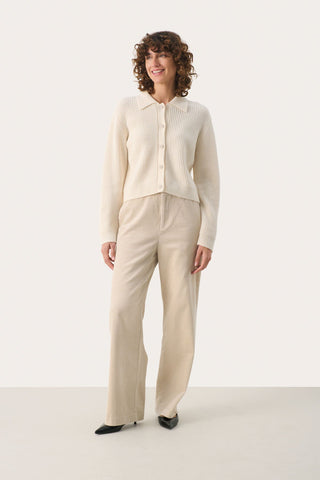 Part Two Collared Cardigan Cream Lucianna - MMJs Fashion