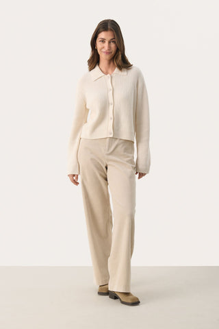 Part Two Collared Cardigan Cream Lucianna - MMJs Fashion