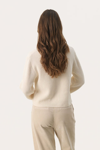 Part Two Collared Cardigan Cream Lucianna - MMJs Fashion
