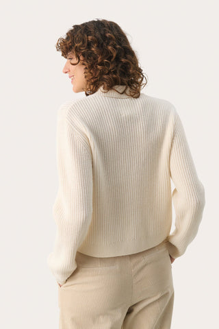Part Two Collared Cardigan Cream Lucianna - MMJs Fashion