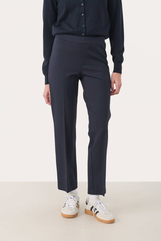 Part Two Comfort Waist Trousers Navy Blue Ponta - MMJs Fashion