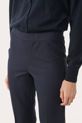 Part Two Comfort Waist Trousers Navy Blue Ponta - MMJs Fashion