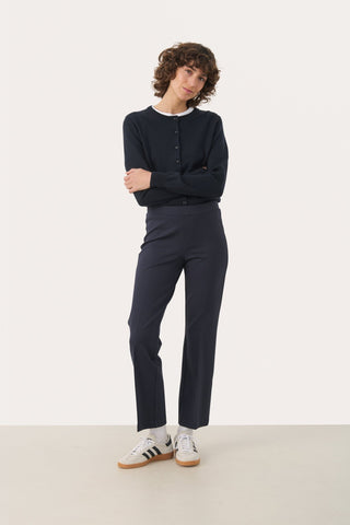 Part Two Comfort Waist Trousers Navy Blue Ponta - MMJs Fashion