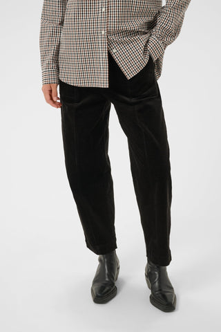 Part Two Corduroy Cropped Trousers Black Netta - MMJs Fashion