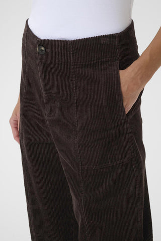 Part Two Corduroy Cropped Trousers Brown Netta - MMJs Fashion