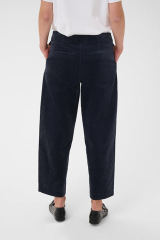 Part Two Corduroy Cropped Trousers Dark Navy Netta - MMJs Fashion