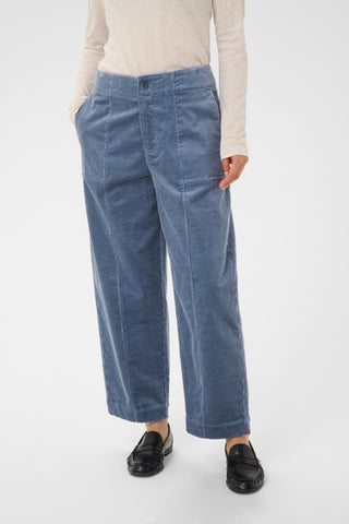 Part Two Corduroy Cropped Trousers Flint Blue Netta - MMJs Fashion