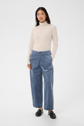 Part Two Corduroy Cropped Trousers Flint Blue Netta - MMJs Fashion
