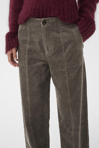 Part Two Corduroy Cropped Trousers Mid Brown Netta - MMJs Fashion