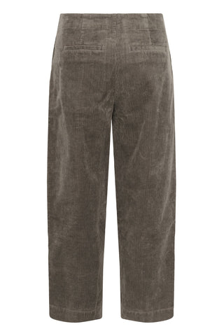 Part Two Corduroy Cropped Trousers Mid Brown Netta - MMJs Fashion