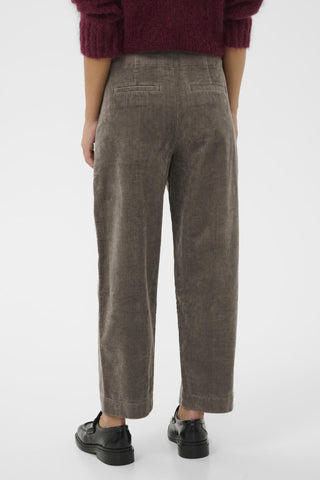 Part Two Corduroy Cropped Trousers Mid Brown Netta - MMJs Fashion