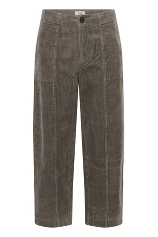 Part Two Corduroy Cropped Trousers Mid Brown Netta - MMJs Fashion