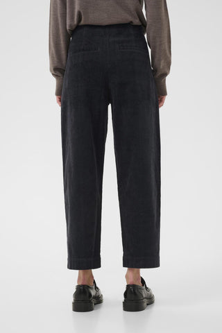 Part Two Corduroy Cropped Trousers Navy Blue Netta - MMJs Fashion