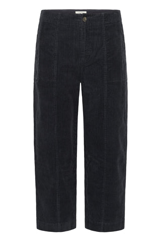 Part Two Corduroy Cropped Trousers Navy Blue Netta - MMJs Fashion