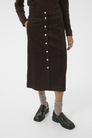 Part Two Corduroy Midi Skirt Brown Shayla - MMJs Fashion