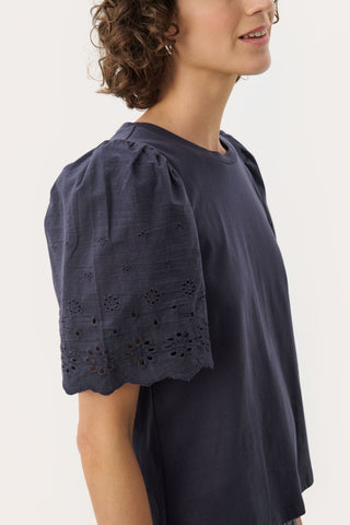 Part Two Cotton Top Navy Blue Nahlua - MMJs Fashion