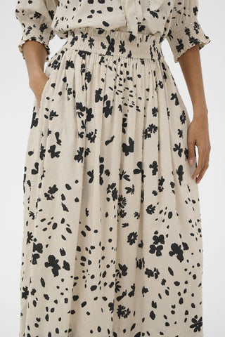 Part Two Dot Floral Pattern Skirt Black Amaia - MMJs Fashion