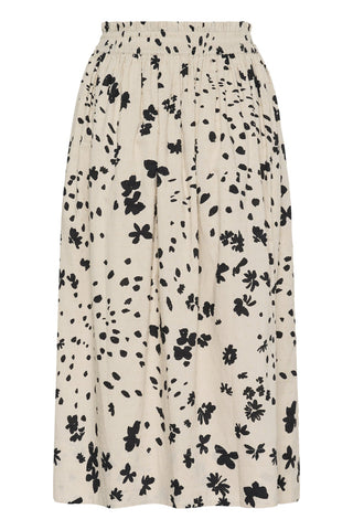 Part Two Dot Floral Pattern Skirt Black Amaia - MMJs Fashion