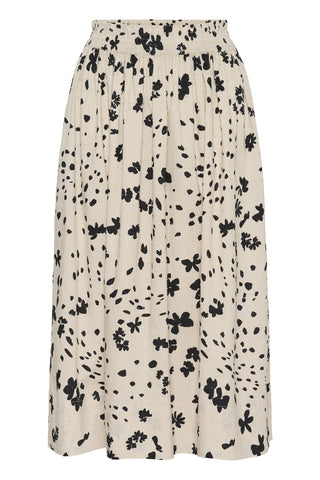 Part Two Dot Floral Pattern Skirt Black Amaia - MMJs Fashion