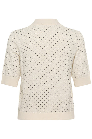 Part Two Dot Print Jumper Navy Blue Ivory Anetti - MMJs Fashion
