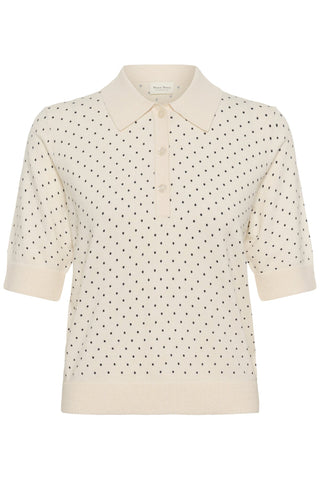 Part Two Dot Print Jumper Navy Blue Ivory Anetti - MMJs Fashion