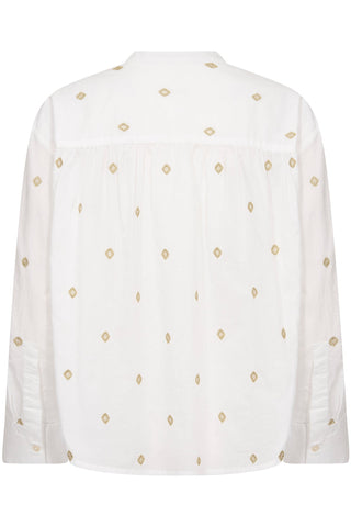 Part Two Embroidered Blouse White Gold Natale - MMJs Fashion
