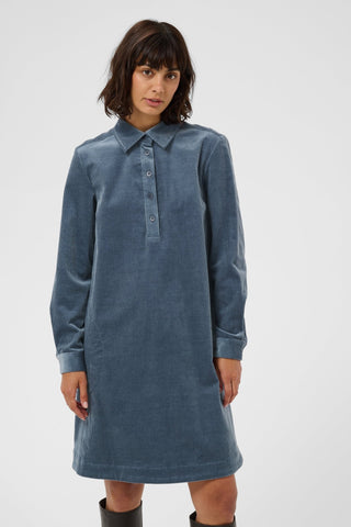 Part Two Fine Cord Dress Flint Blue Corintha - MMJs Fashion