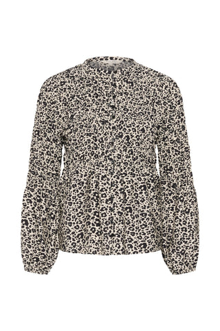 Part Two Floral Gathered Blouse Blue Siffe - MMJs Fashion