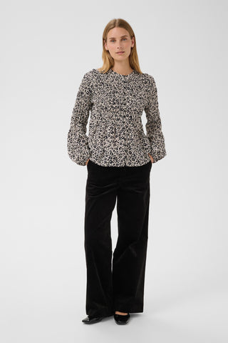 Part Two Floral Gathered Blouse Blue Siffe - MMJs Fashion