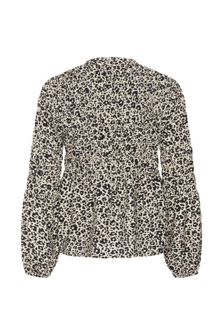 Part Two Floral Gathered Blouse Blue Siffe - MMJs Fashion