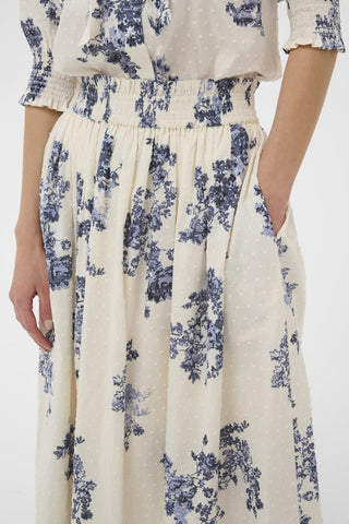 Part Two Floral Pattern Skirt Blue Amaia - MMJs Fashion