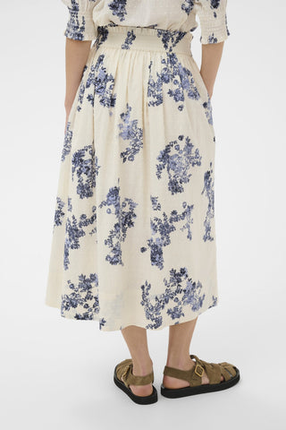 Part Two Floral Pattern Skirt Blue Amaia - MMJs Fashion