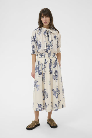 Part Two Floral Pattern Skirt Blue Amaia - MMJs Fashion