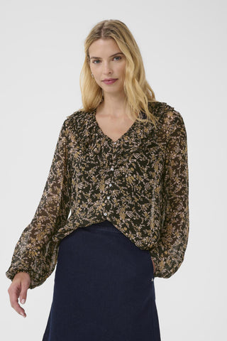 Part Two Floral Print Blouse Black Sanaz - MMJs Fashion
