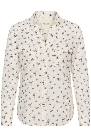 Part Two Floral Print Blouse Ivory Cortnio - MMJs Fashion